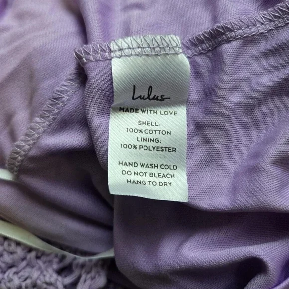 LULUS  NEW NWT  Strappy Cotton Crochet Knit Dress Sz M  Lined - Picture 8 of 8